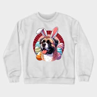 Perro de Presa Canario's Easter Celebration with Bunny Ears Crewneck Sweatshirt